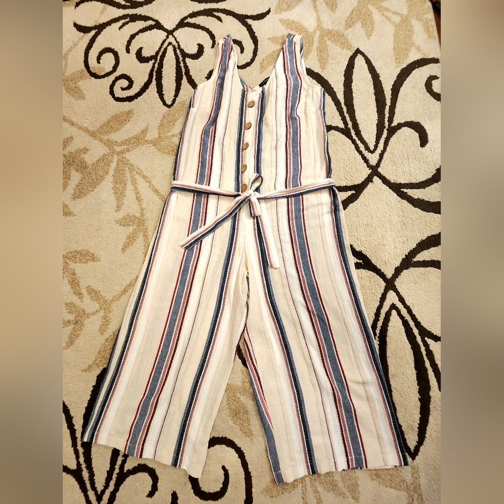 Lily Black Striped Sleeveless Jumpsuit - Picture 2 of 8